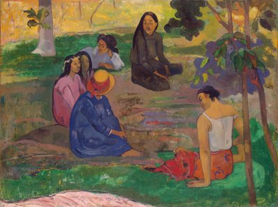 Les Parau Parau (De Roddelaars), of Gesprek, 1891 door Paul Gauguin